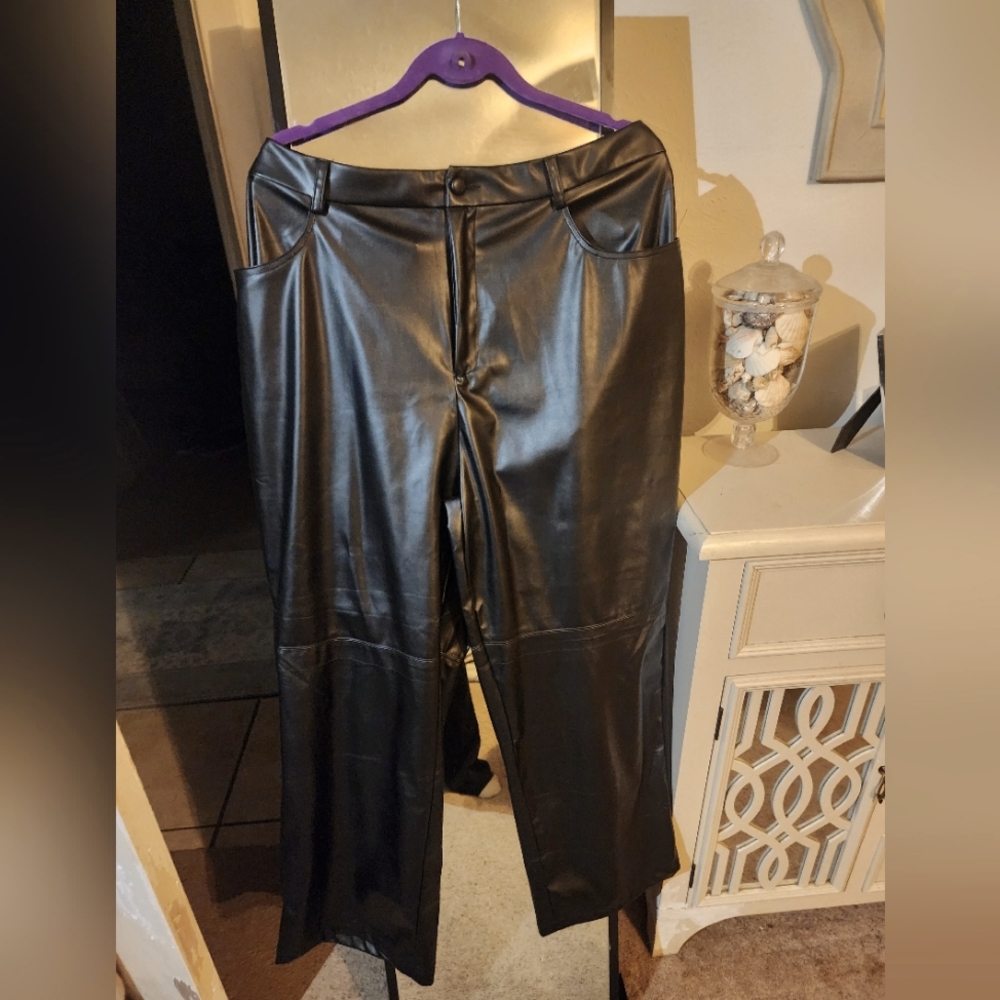 Faux leather pants